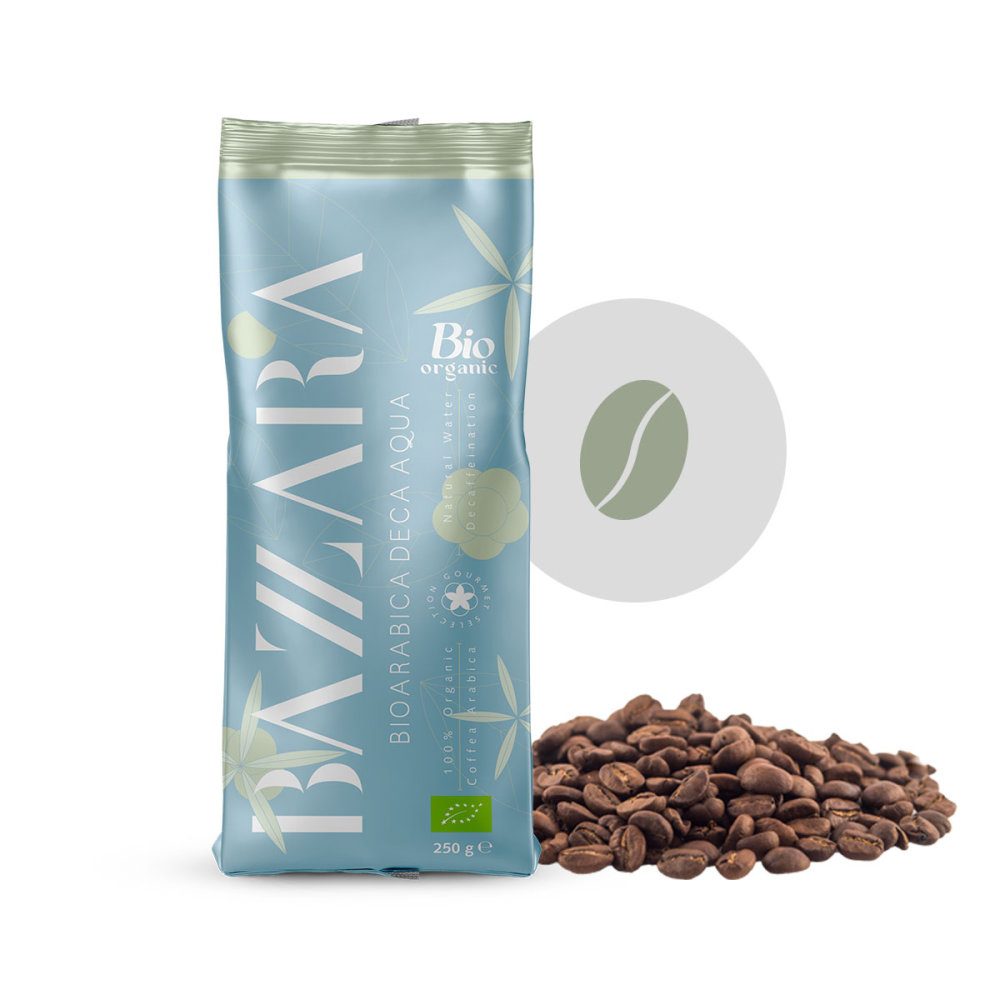 Bazzara BioArabica Deca Aqua 250g cafea boabe decafeinizata bio