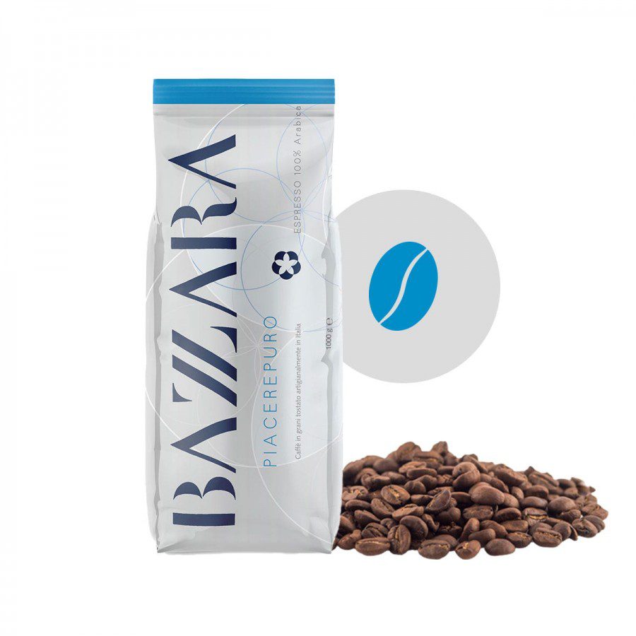 Bazzara Piacerepuro Cafea Boabe Arabica 1kg Prajire Medie Arome Cacao