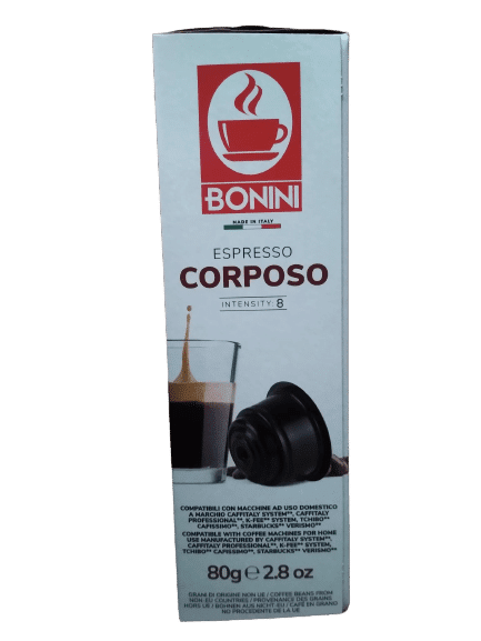 Bonini Corposo 10 capsule cafea compatibile Caffitaly gust intens