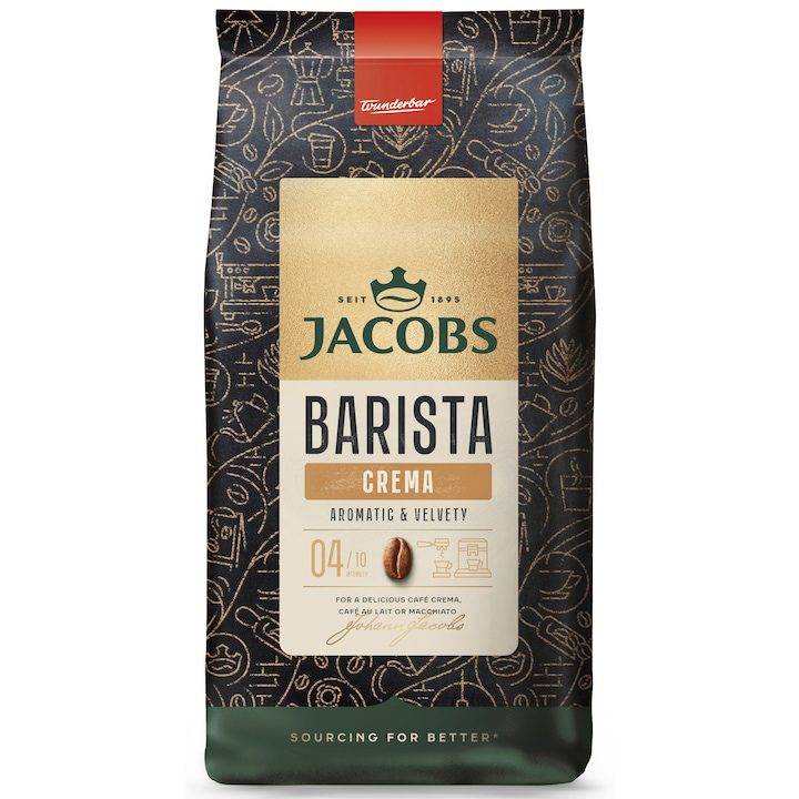 Cafea Jacobs Barista Crema Boabe Prajire Usoara 1kg Espressor