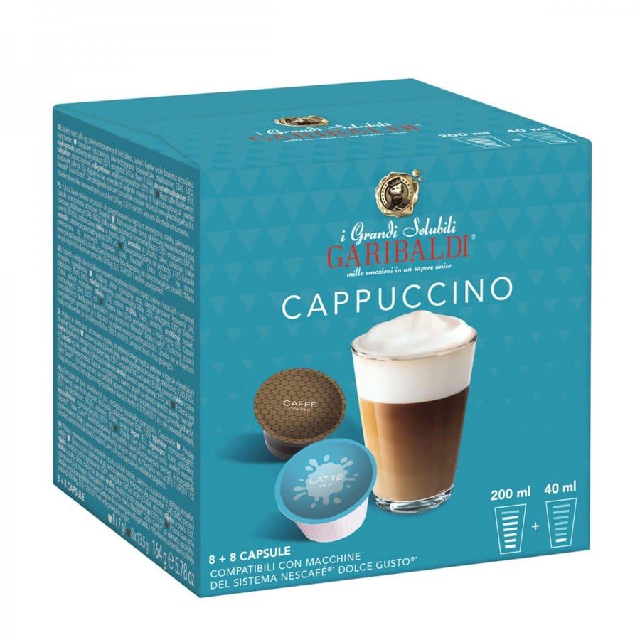 Garibaldi Cappuccino 16 Capsule Cafea si Lapte Compatibile Dolce Gusto