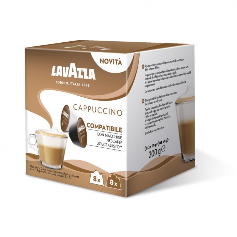 Lavazza Cappuccino 16 Capsule Compatibile Dolce Gusto 8 Cafea + 8 Lapte