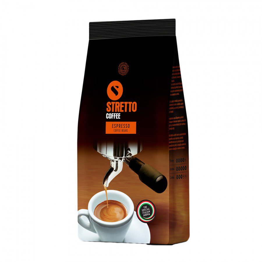 Stretto Espresso Cafea Boabe 1kg Arabica America Brazilia Robusta