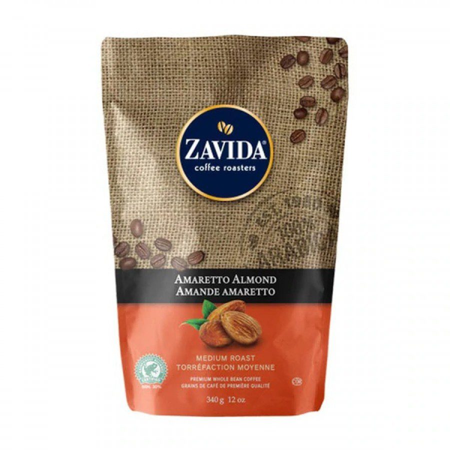 Zavida Amaretto Cafea Boabe Arabica Aroma Migdale Crema 340g