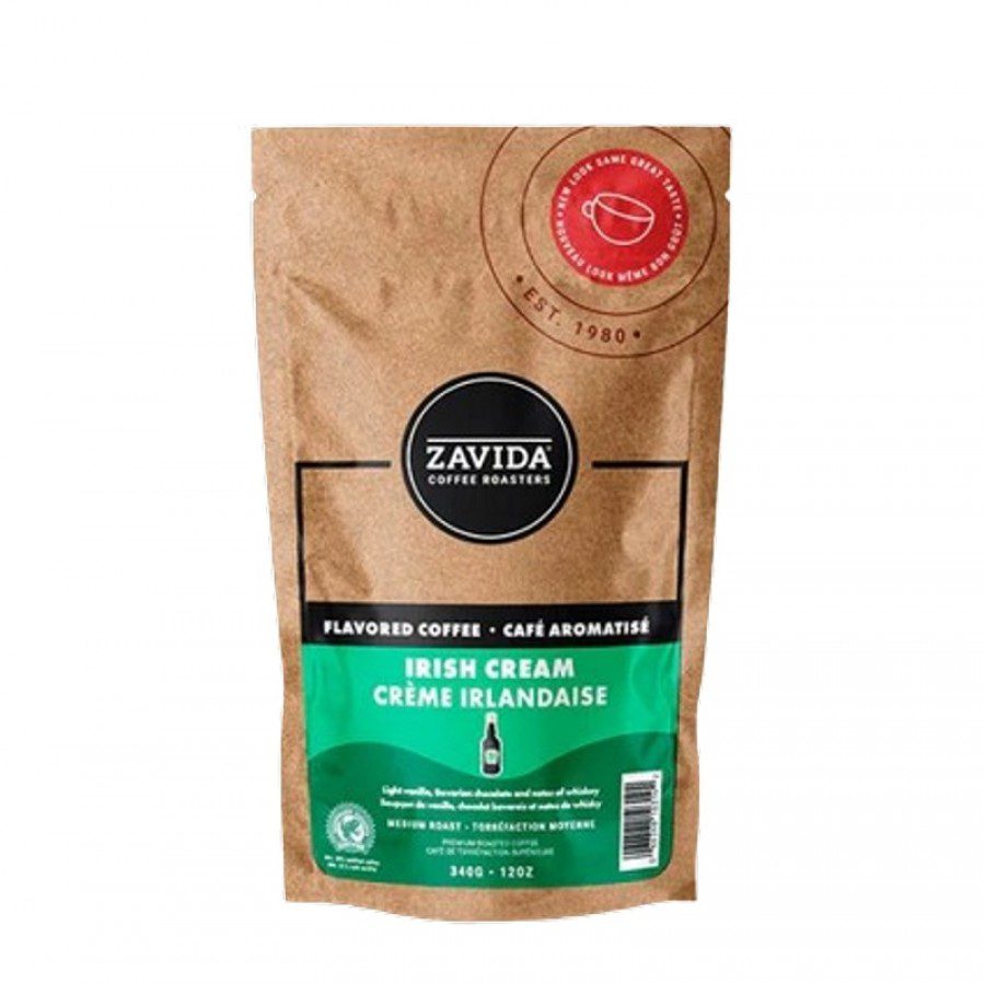 Zavida Irish Cream cafea boabe 100% Arabica vanilie ciocolata whisky 340g