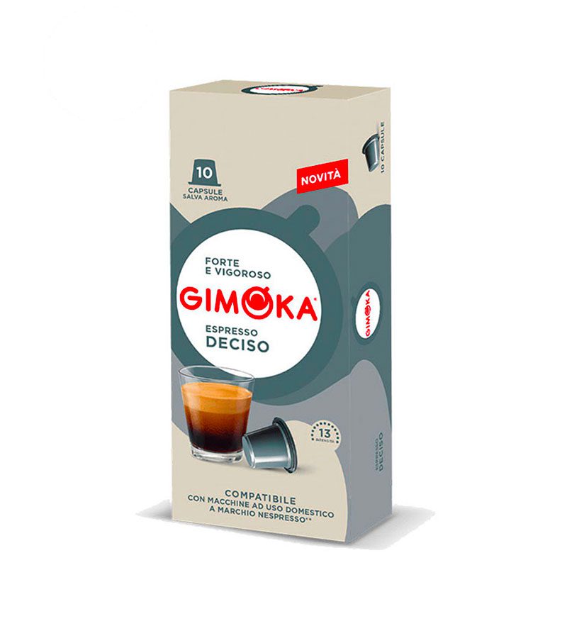 Capsule Gimoka Deciso 10 Nespresso Gust Intens cu Prajire Prelungita