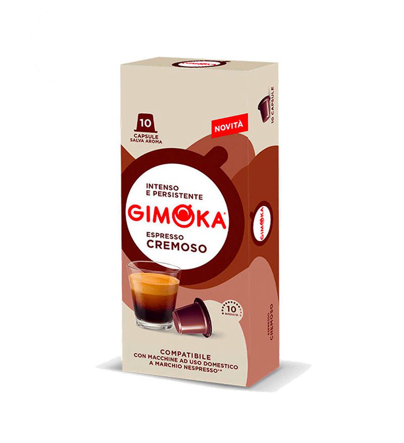 Gimoka Cremoso 10 capsule espresso intens compatibile Nespresso