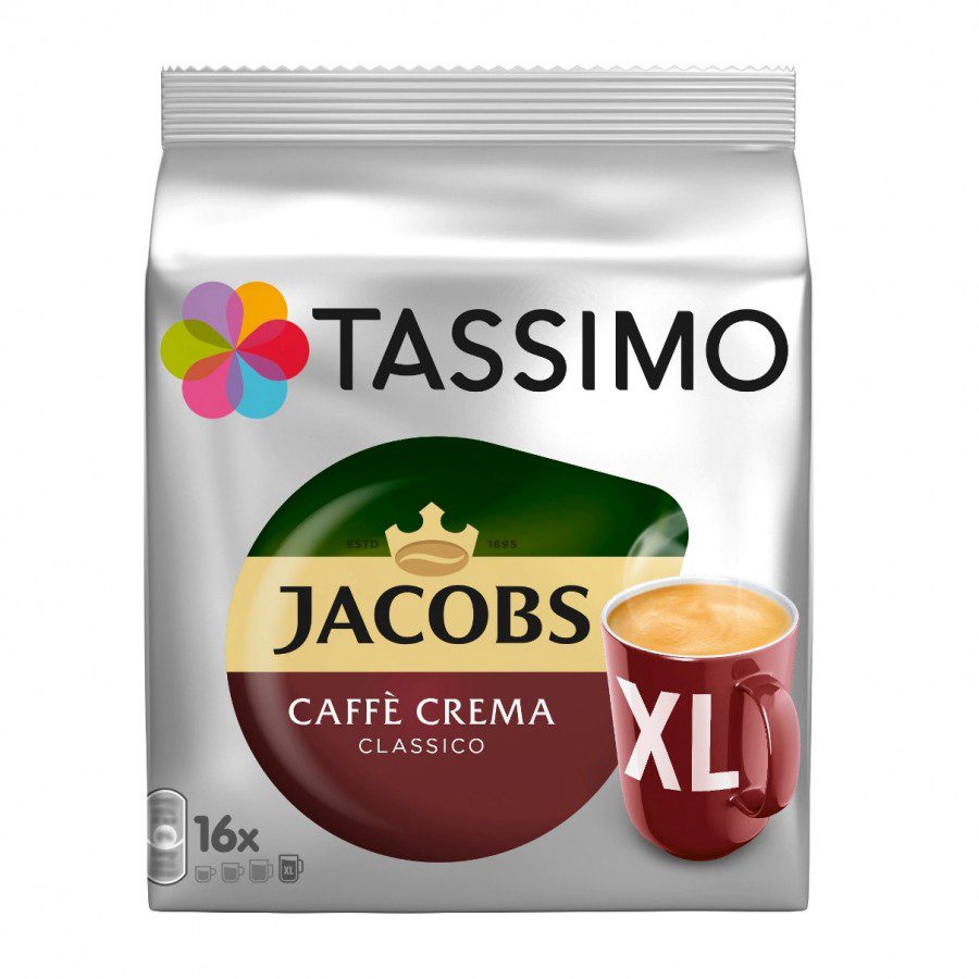 Capsule Jacobs Caffe Crema Classico XL Tassimo 16 buc Cafea Lunga 215ml