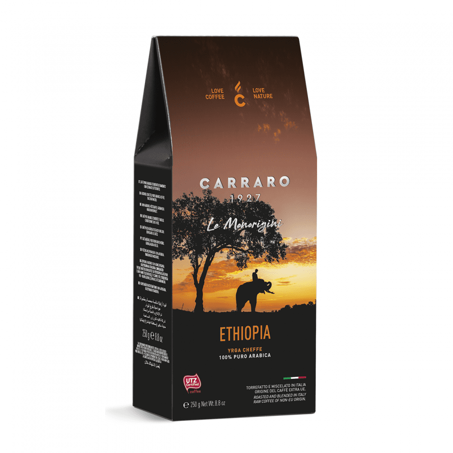 Carraro Ethiopia Yirga Cheffe cafea macinata 100% Arabica 250g