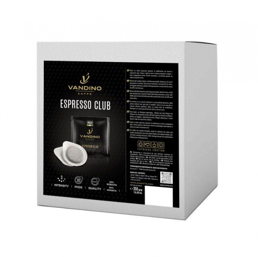 Vandino Espresso Club monodoze Ese 50 buc cafea Robusta 80% intensitate 3/5