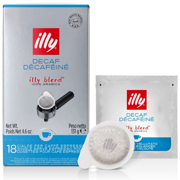 Illy 18 paduri Ese decaf in cutie carton pentru espresso acasa