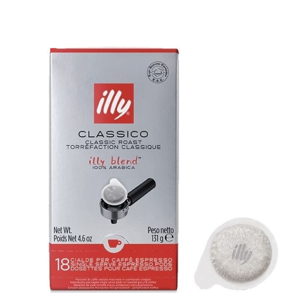 Illy Classico 18 paduri Ese cafea espresso intensa cutie carton