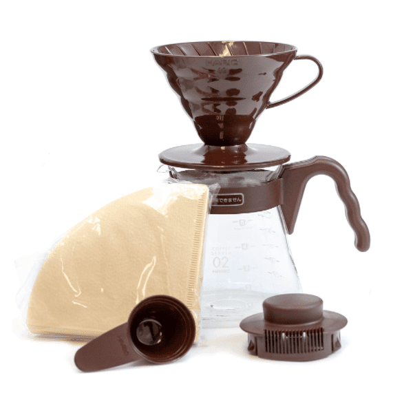 Set Hario V60 pour-over Marime 02 Maro pentru cafea filtru