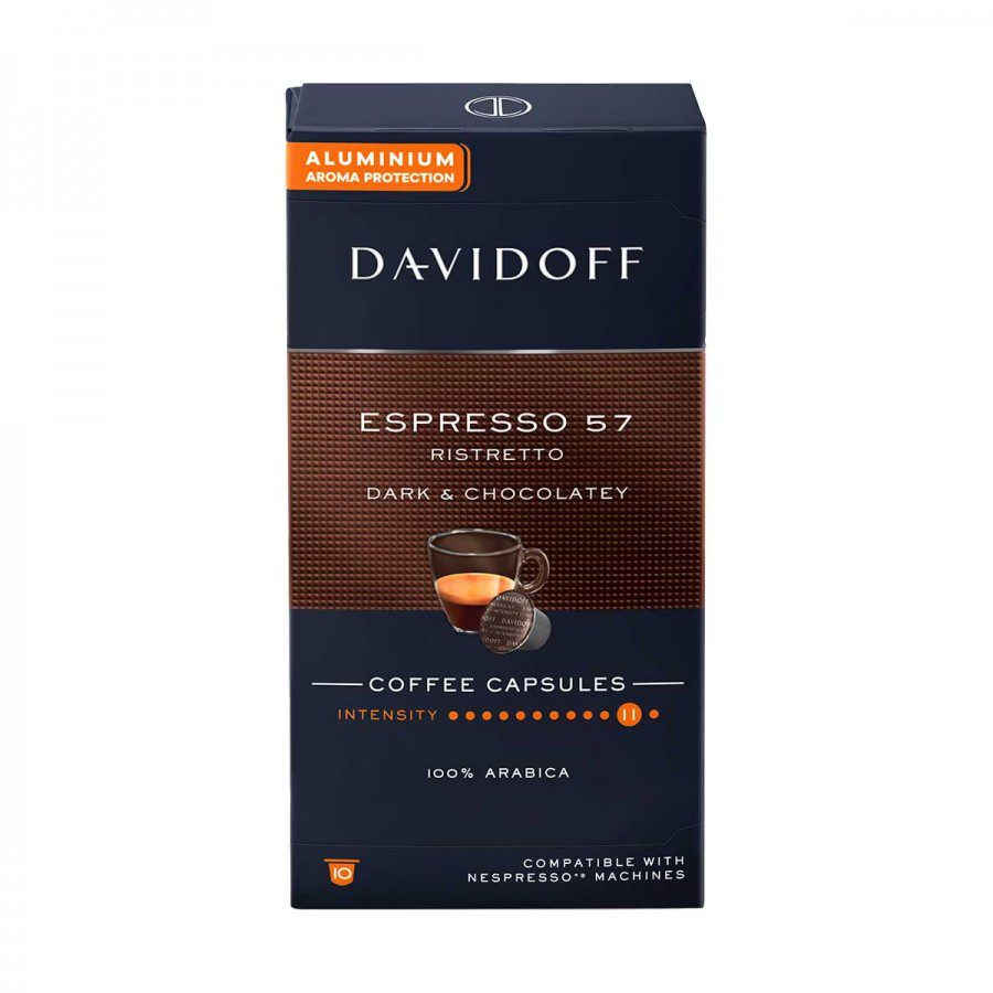 Capsule cafea Davidoff Espresso 57 Ristretto Arabica intensa Nespresso 10 buc
