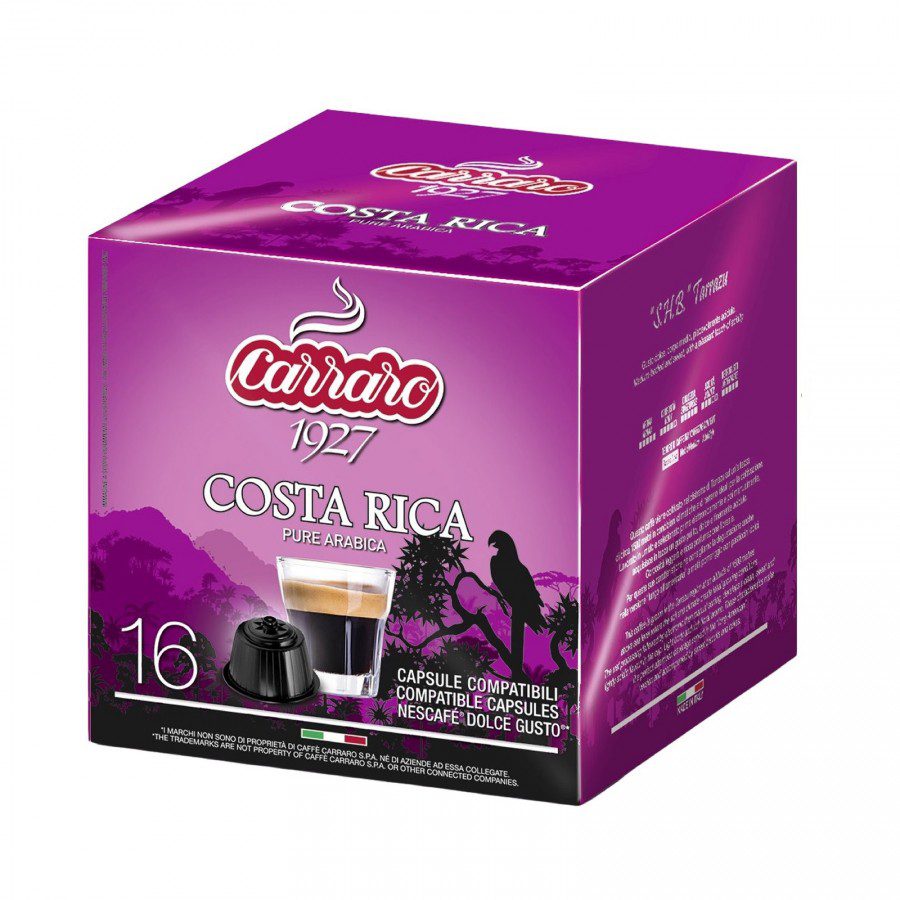 Capsule Carraro Costa Rica Arabica Tarrazu 16 compatibile Dolce Gusto