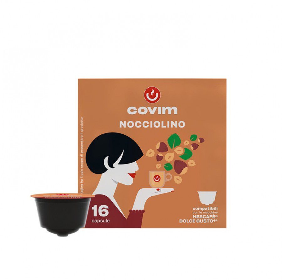 Covim Nocciolino Capsule Dolce Gusto Cappuccino Aroma Alune cu Lapte