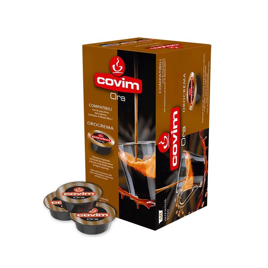 Capsule cafea Covim Orocrema espresso intens compatibile Lavazza A Modo Mio 48 buc