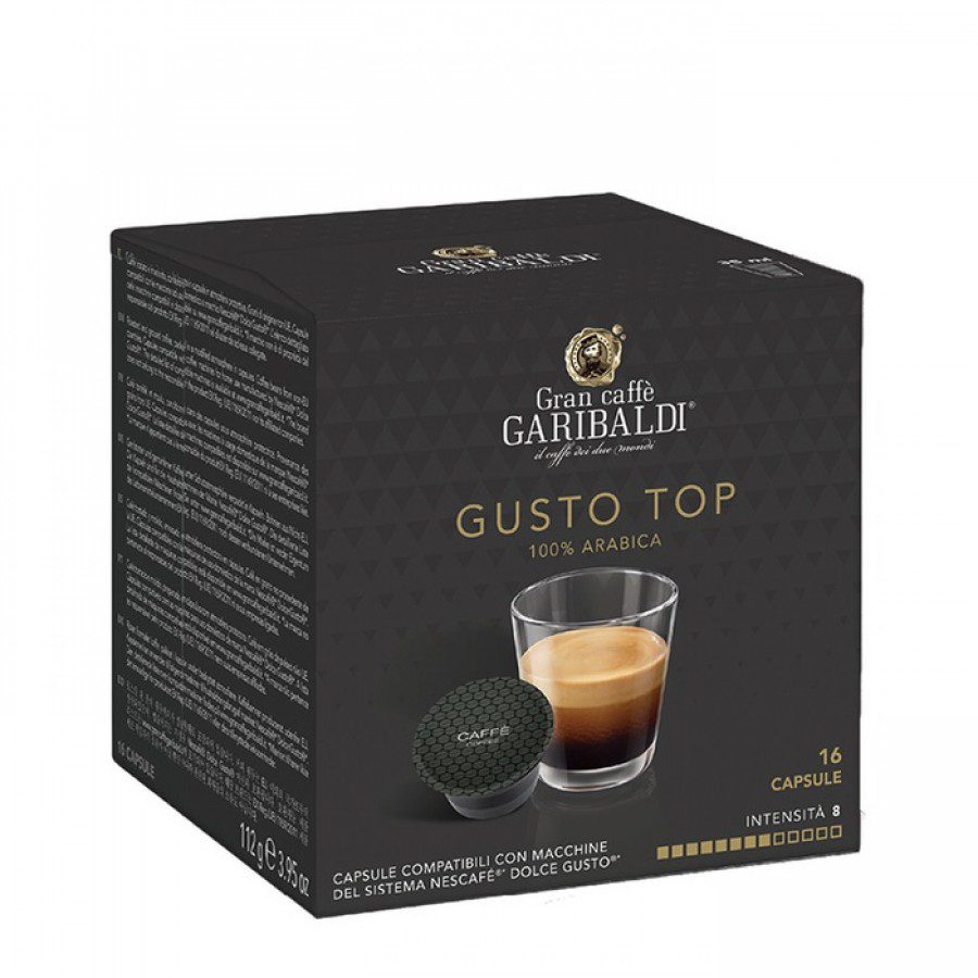 Garibaldi Gusto Top Capsule Arabica 100% Espresso Cremos Compatibile Dolce Gusto