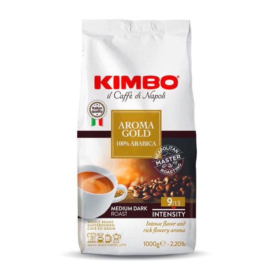 Cafea boabe Kimbo Aroma Gold 1kg 100% arabica espresso echilibrat