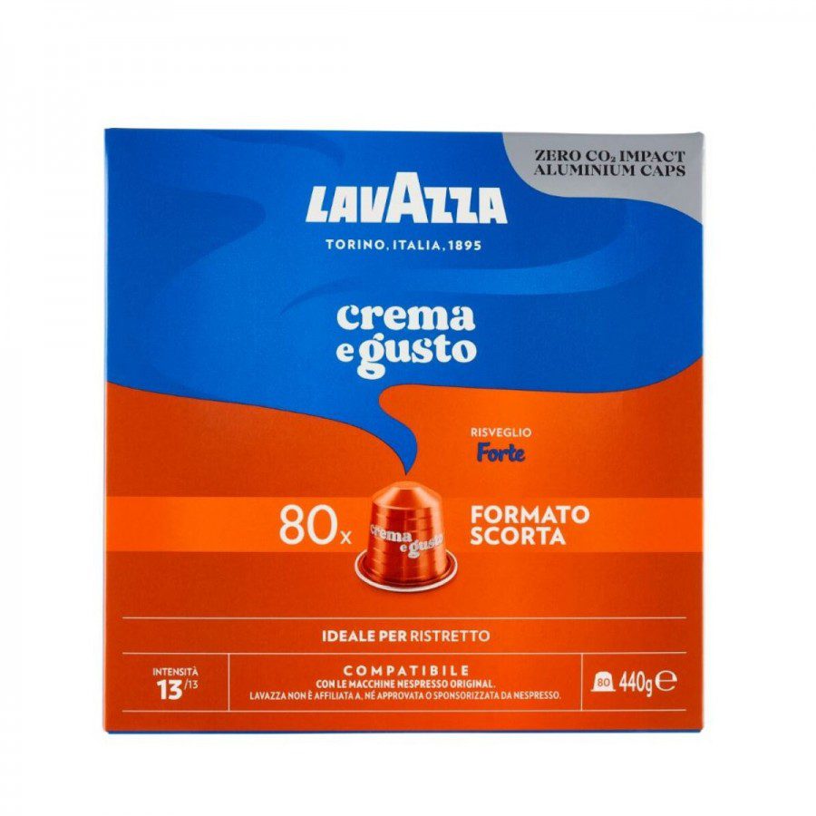 Capsule Lavazza Crema e Gusto Forte Blend Arabica Robusta 80 buc Nespresso