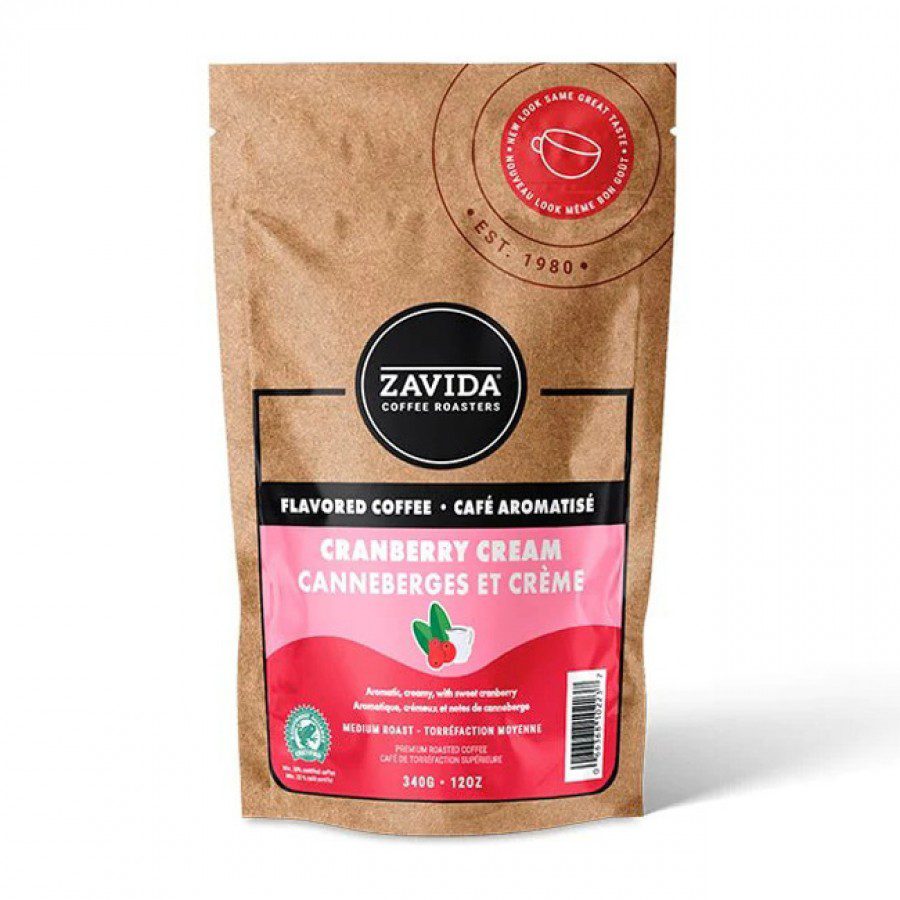 Zavida Cranberry Cream cafea boabe Arabica aroma merisor 340g