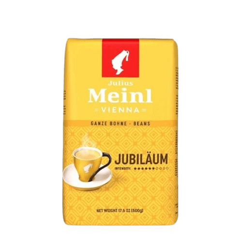 Julius Meinl Jubilaum cafea boabe 500g prajita slab mediu cu aroma tropicale