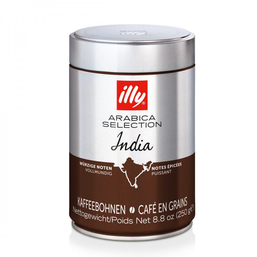 Illy Arabica India cafea boabe 250g gust corpolent