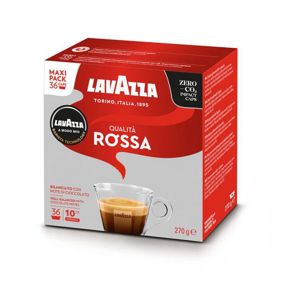 Lavazza A Modo Mio Qualita Rossa capsule cafea 36 buc intens note ciocolata