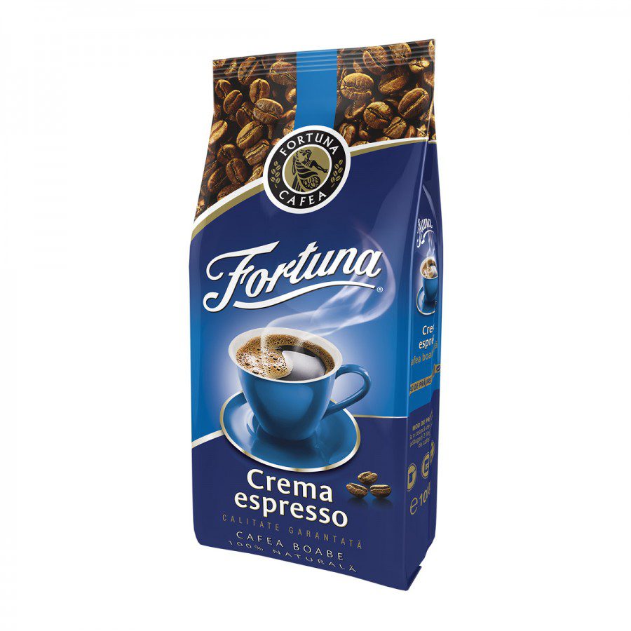 Fortuna Crema Espresso Albastra Cafea Boabe Arabica Robusta 1kg Automate