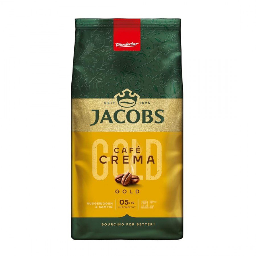 Jacobs Caffe Crema Gold cafea boabe prajire medie crema bogata 1kg