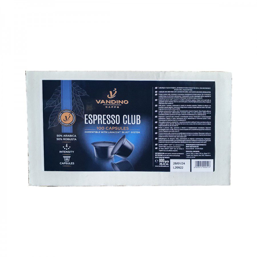 Capsule Vandino Espresso Club compatibile Lavazza Blue 100 buc cafea de calitate