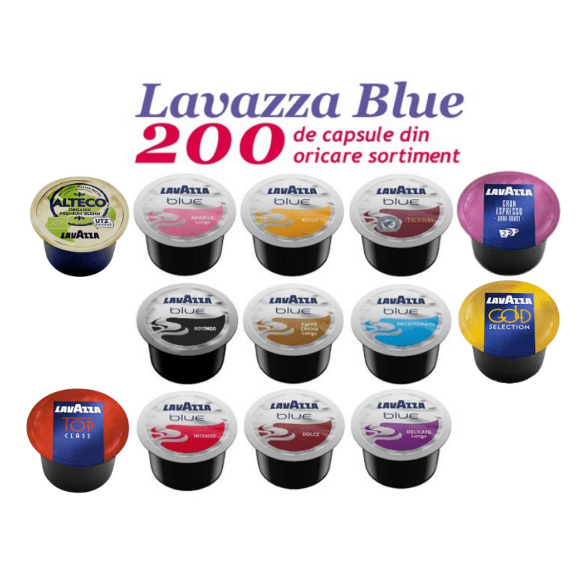 Capsule Lavazza Blue Duo Pack 200 de cafea variante din gama Blue