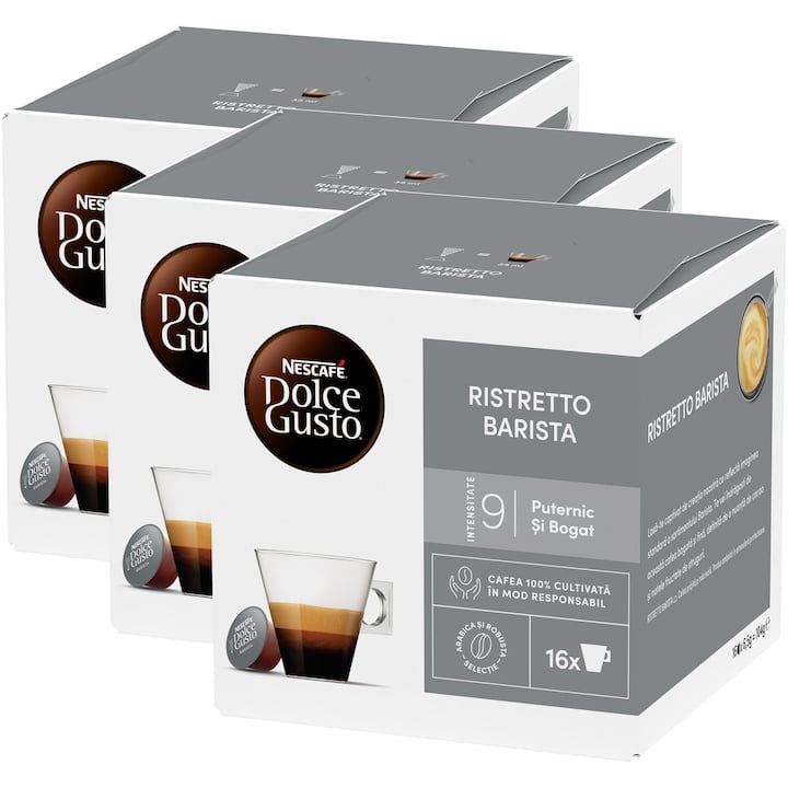 3x Cafea Capsule Nescafe Dolce Gusto Espresso Barista 48 Buc 336g