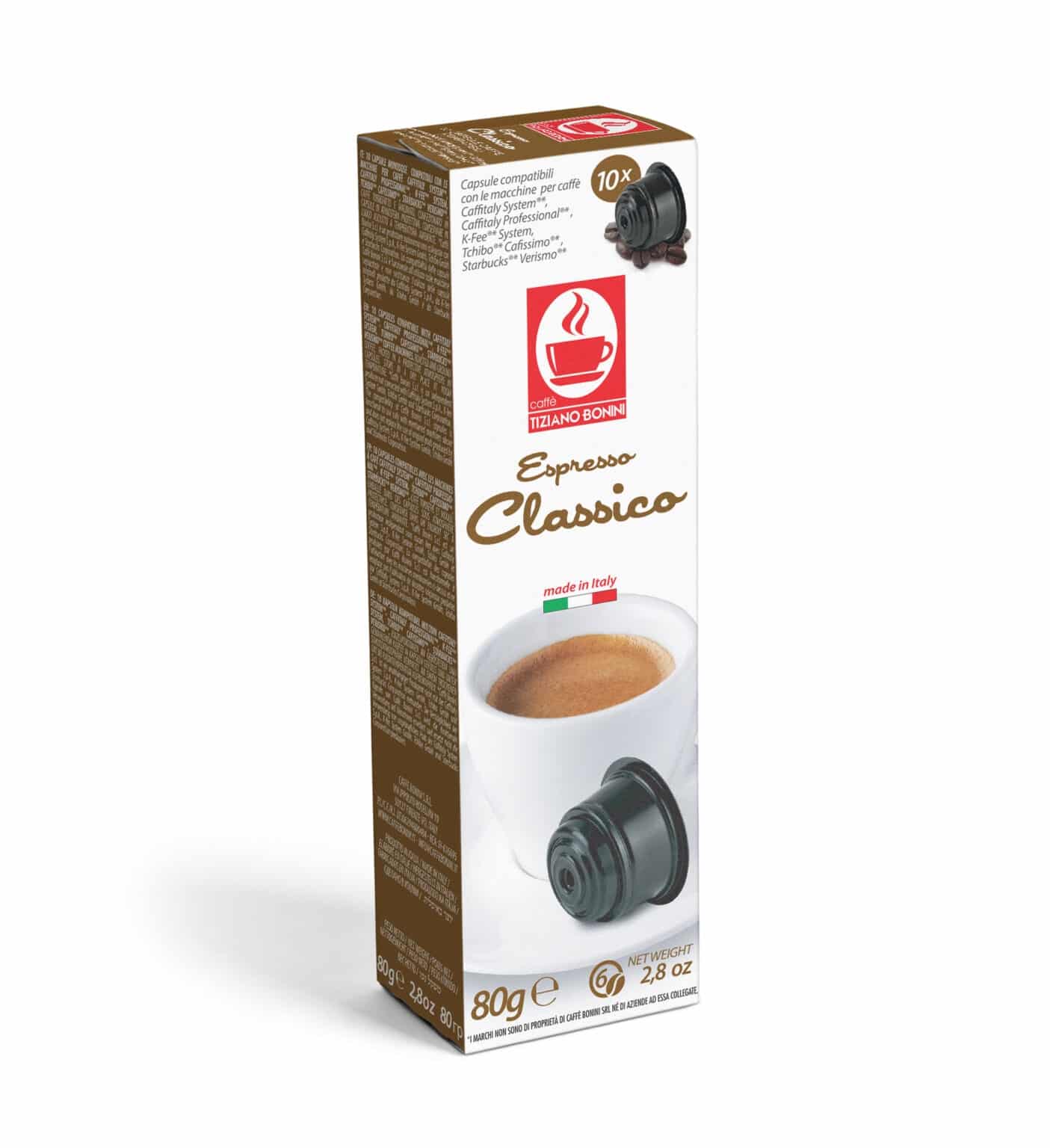 Bonini Classico 10 capsule cafea intensa compatibile Caffitaly
