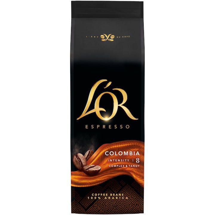 Cafea boabe L'OR Origins Columbia Prajire Intensa Pentru Espressor 500g