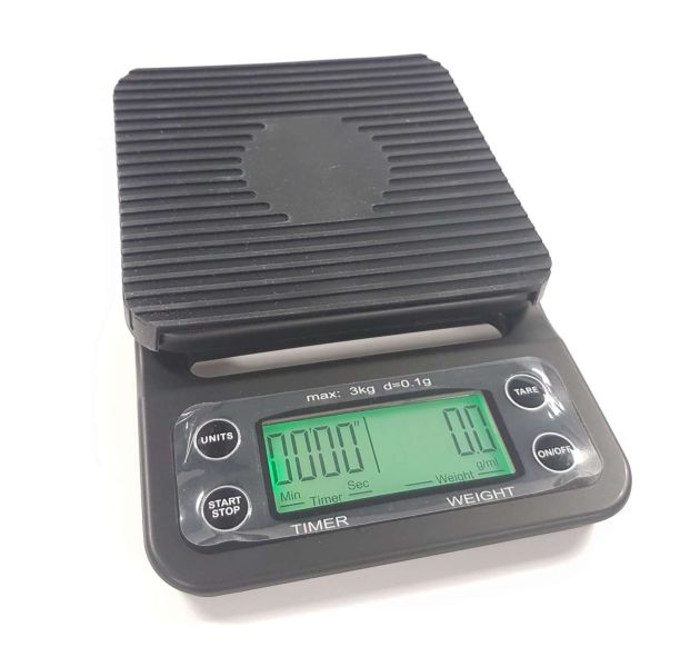 Cantar digital V60 cu cronometru integrat si capacitate 3 kg pentru cafea