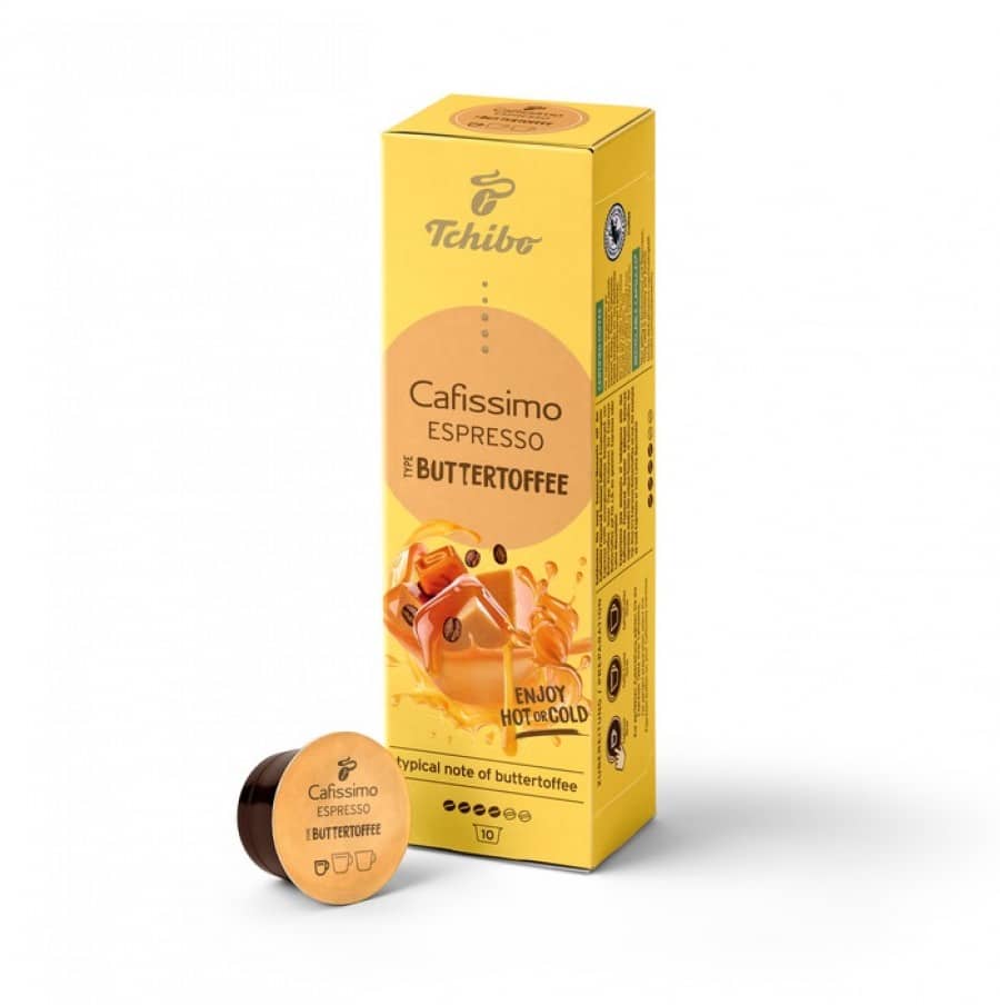 Tchibo Cafissimo Espresso Buttertoffee 10 Capsule Intens 4/6 Aroma Caramel
