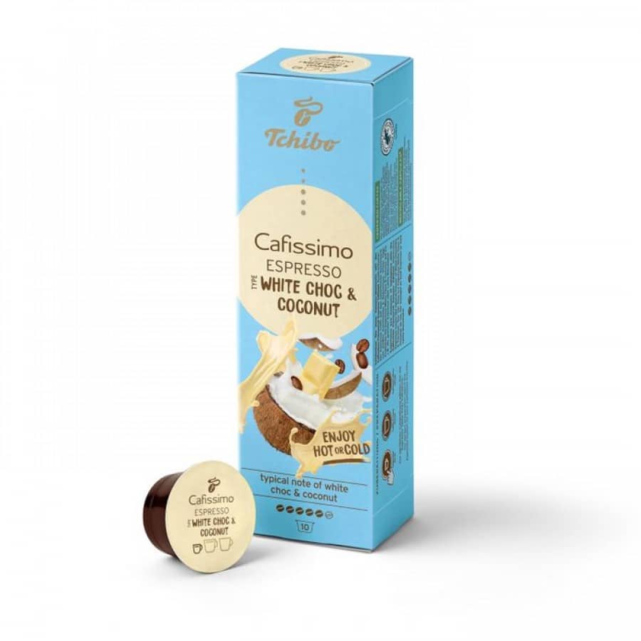 Tchibo Cafissimo Espresso White Choc Coconut 10 capsule espresso aromat ciocolata si cocos