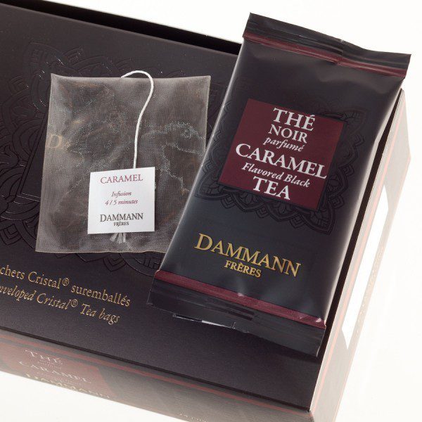 Ceai negru Dammann Caramel 24 pliculete cu aroma intensa de caramel