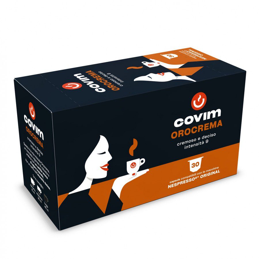 Covim Orocrema 30 capsule espresso intens cu crema pentru aparate Nespresso
