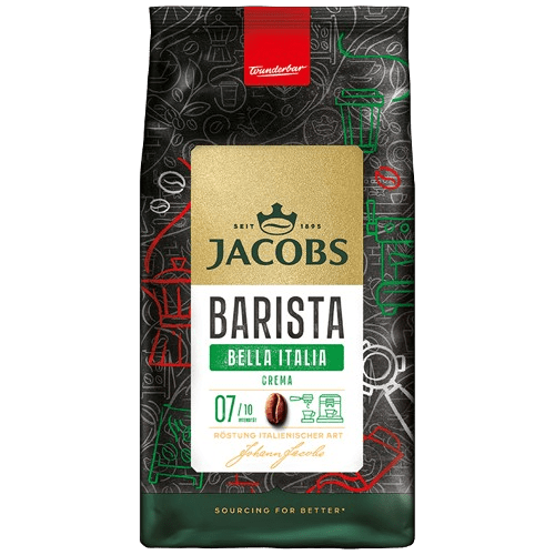 Jacobs Barista Bella Italia Crema 1kg cafea boabe prajit lent gust echilibrat