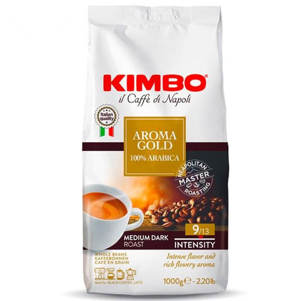 Kimbo Aroma Gold Cafea Boabe 100% Arabica 1kg cu Gust Placut si Aroma Dulce
